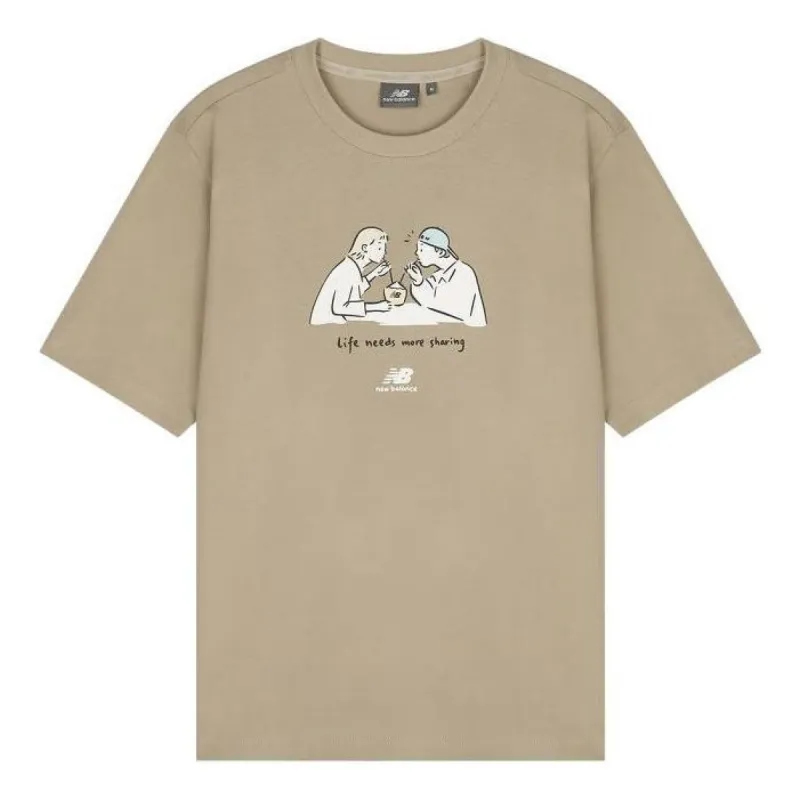 New Balance Graphic Print Tee 'Beige White' 5ED26041-LBE sold by KicksCrew