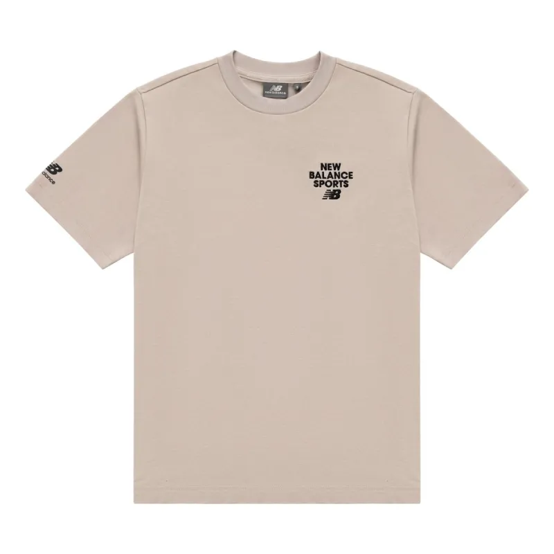 New Balance Logo Print Tee 'Beige Black' 5ED12093-LBE sold by KicksCrew