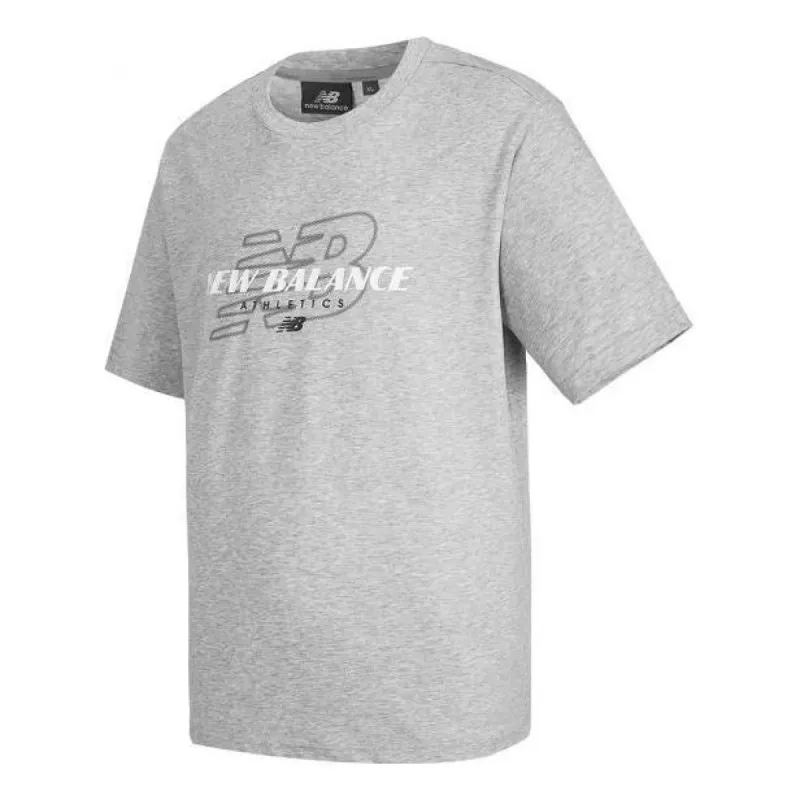 New Balance Logo T-Shirt 'Grey White' 5EC2U843-MGR sold by KicksCrew