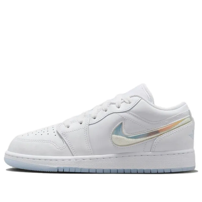 (GS) Air Jordan 1 Low 'Glitter Swoosh' FQ9112-100 sold by KicksCrew