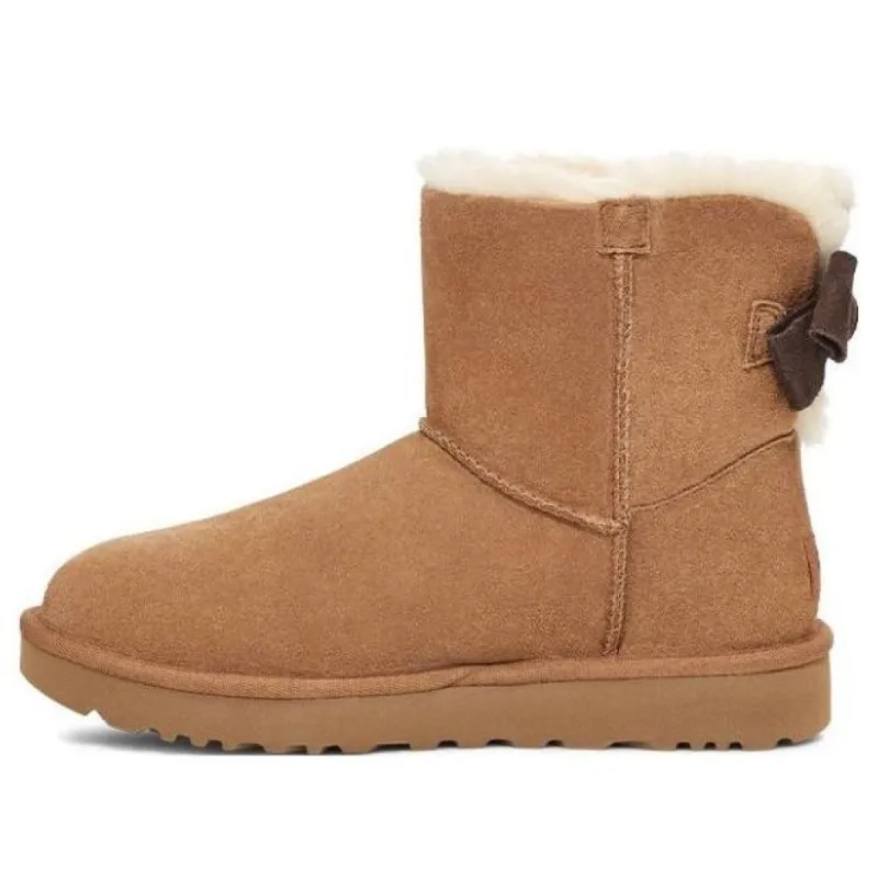 (WMNS) UGG Mini Bailey Suede Bow for 'Chestnut' 1153514-CHE sold by KicksCrew