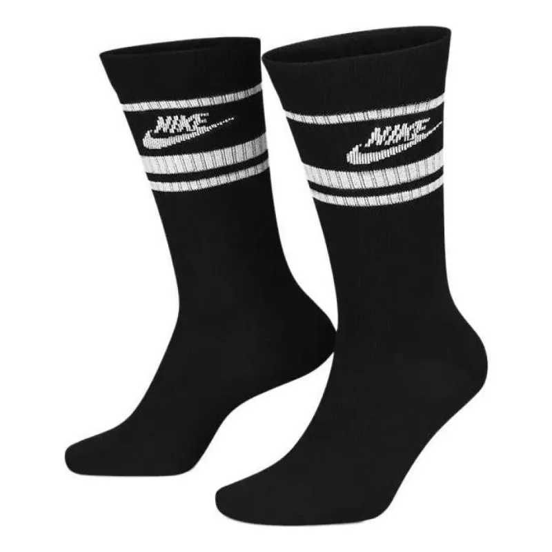 Nike Sportswear Essential Sock 3 Pack 'Black White' DX5089-010 sold by KicksCrew
