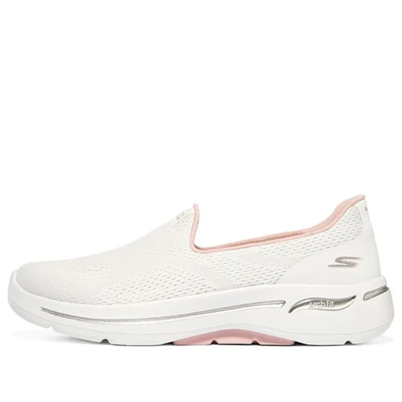 (WMNS) Skechers Go Walk Arch Fit 'White Light Pink' 124483-WLPK sold by KicksCrew