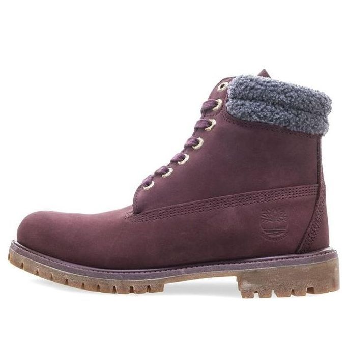 Timberland Premium 6 Inch Double Collar Waterproof 'Burgundy Nubuck' A1ZK8 sold by KicksCrew