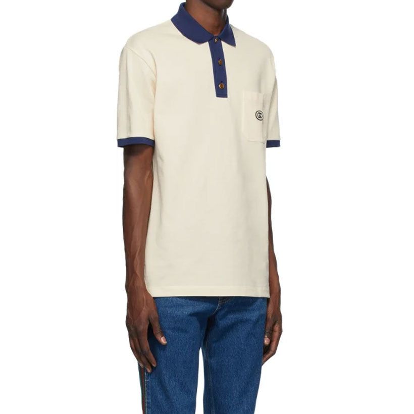 GUCCI Cotton Polo With Interlocking G Patch 'White' 625323-XJCNZ-9047 sold by KicksCrew product image thumbnail 2