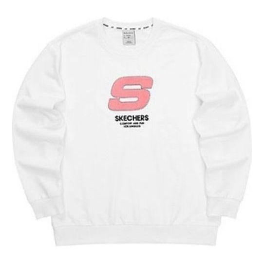Skechers Sport Letter Crew Sweater 'White Pink' L321U139-0019 sold by KicksCrew