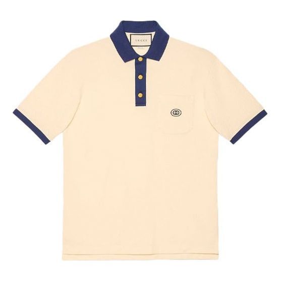 GUCCI Cotton Polo With Interlocking G Patch 'White' 625323-XJCNZ-9047 sold by KicksCrew