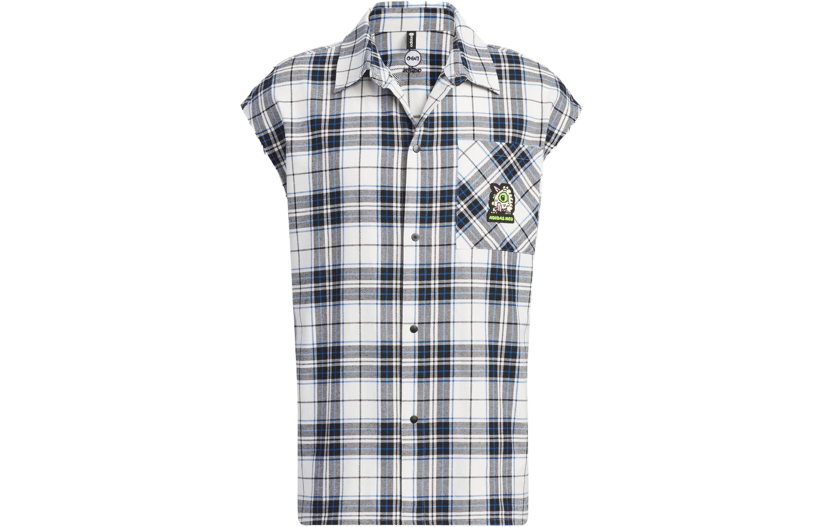 adidas Neo Casual Detachable Sleeve Shirt 'White Black' IK5155 sold by KicksCrew product image thumbnail 2