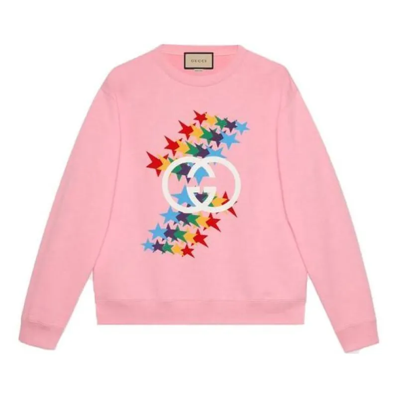 GUCCI Fw21 Rainbow Stars Crewneck Sweatshirt 'Pink' 626990-XJDNK-5904 sold by KicksCrew