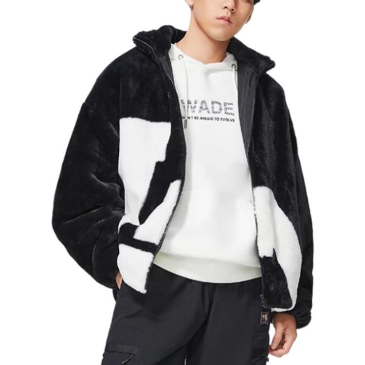 Li-Ning Big Logo Polar Fleece Jacket 'Black White' AFDSD61-1 sold by KicksCrew product image thumbnail 4