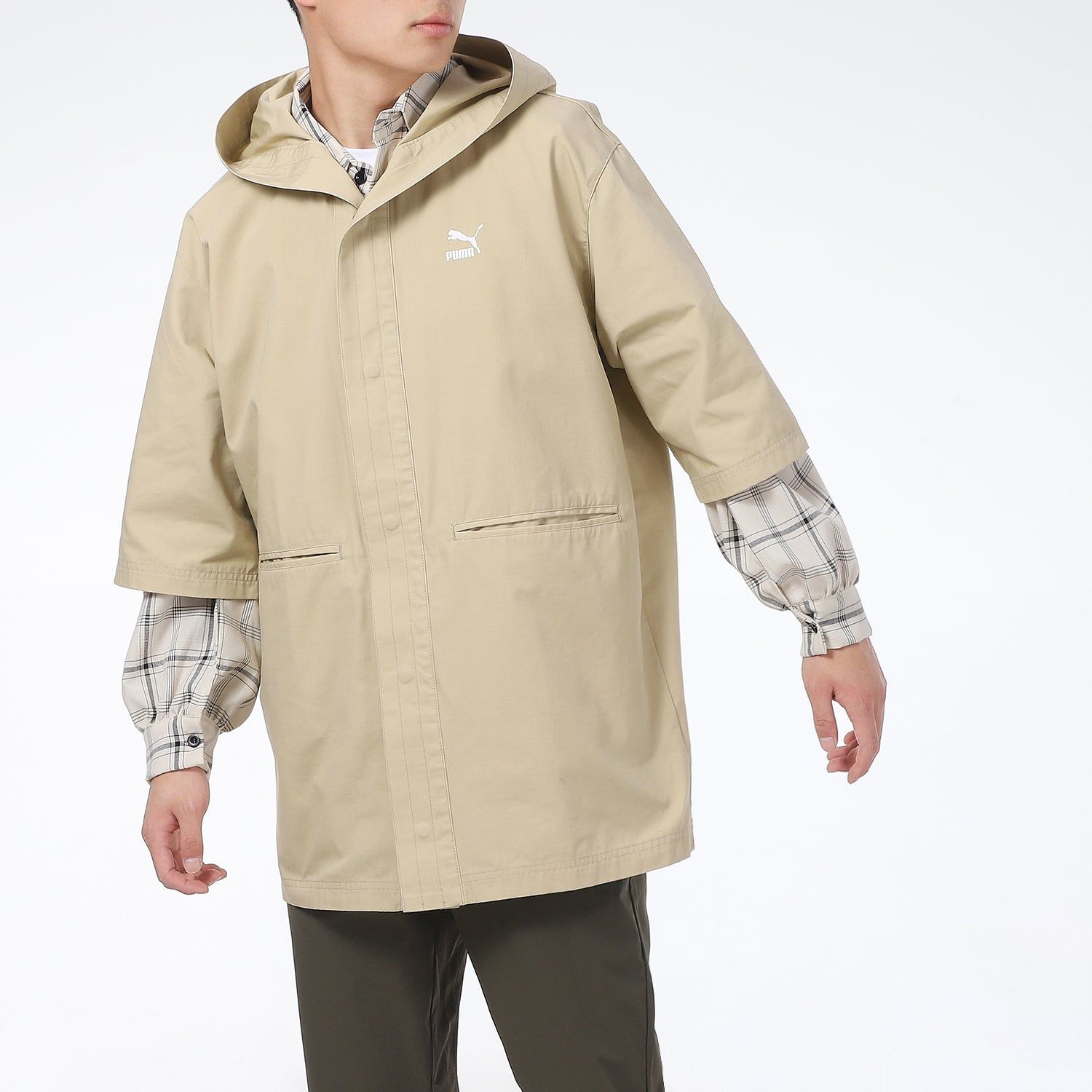 Puma Loose Hooded Casual Sports Short sleeved Jacket 'Beige' 533733-12 sold by KicksCrew product image thumbnail 4