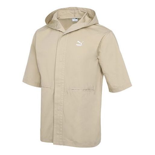Puma Loose Hooded Casual Sports Short sleeved Jacket 'Beige' 533733-12 sold by KicksCrew