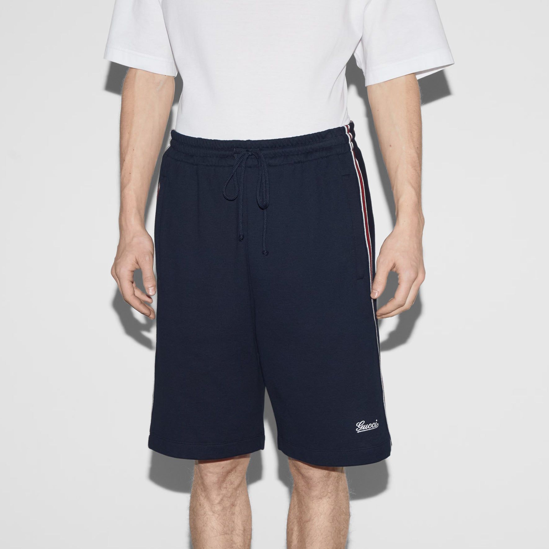 Gucci Cotton Jersey Basketball Shorts 'Navy Blue' 742381-XJGKU-4215 sold by KicksCrew product image thumbnail 3