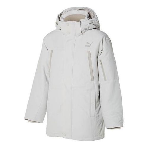 Puma Non Quilted Mid Down Jacket 'White' 929797-02 sold by KicksCrew