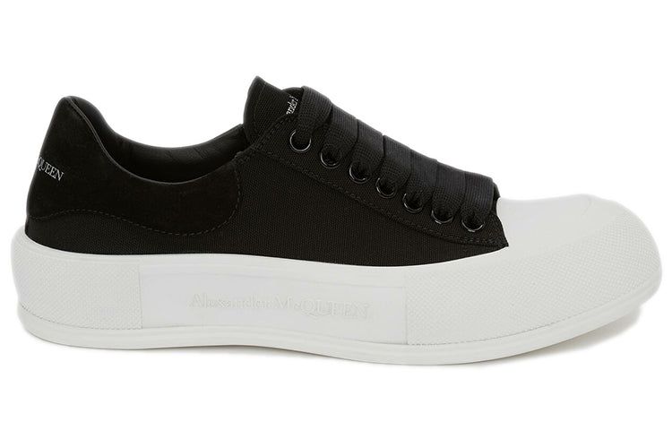 (WMNS) Alexander McQueen Deck Skate Plimsoll Lace Up 'Black White' 654593W4MV71070 sold by KicksCrew product image thumbnail 2