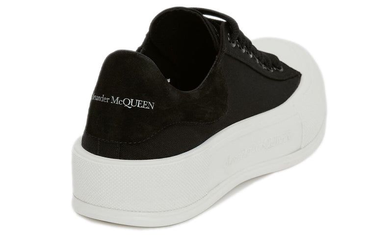 (WMNS) Alexander McQueen Deck Skate Plimsoll Lace Up 'Black White' 654593W4MV71070 sold by KicksCrew product image thumbnail 4