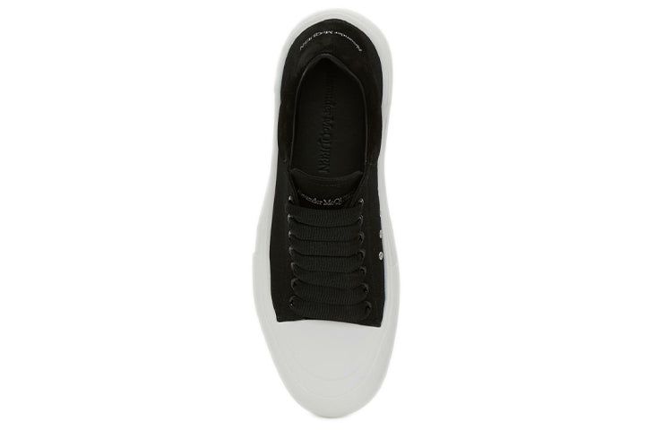 (WMNS) Alexander McQueen Deck Skate Plimsoll Lace Up 'Black White' 654593W4MV71070 sold by KicksCrew product image thumbnail 5