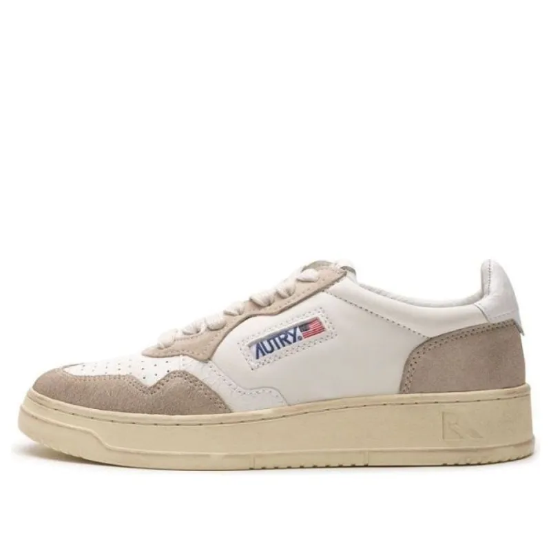 AUTRY Medalist Low Leather and Suede 'White Beige' AULM-LO01 sold by KicksCrew