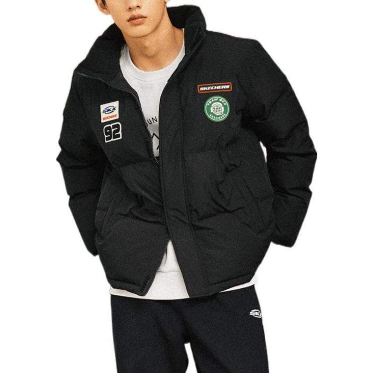 Skechers Logo Print Woven Down Jacket 'Black Blue' P322M057 sold by KicksCrew product image thumbnail 5