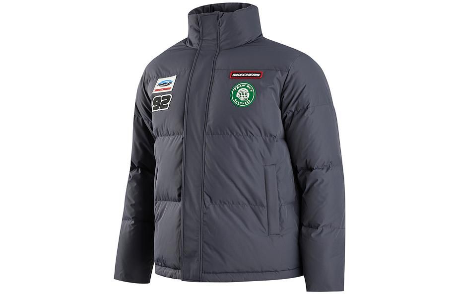 Skechers Logo Print Woven Down Jacket 'Black Blue' P322M057 sold by KicksCrew product image thumbnail 2