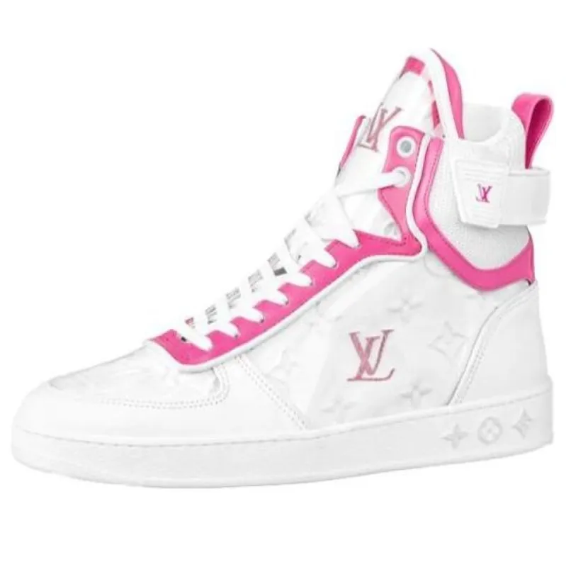 (WMNS) LOUIS VUITTON Boombox Ankle Sneakers 'White Pink' 1A95MF sold by KicksCrew