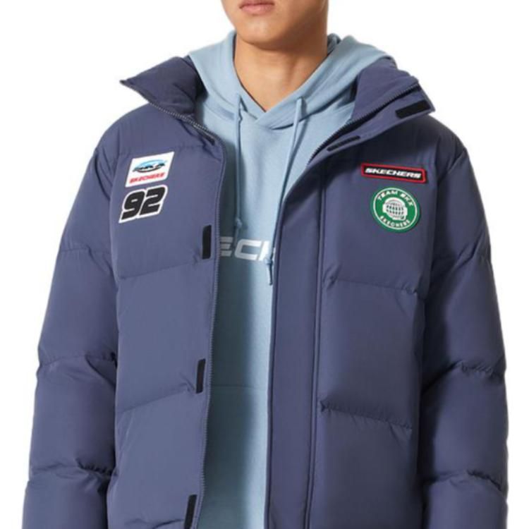 Skechers Logo Print Woven Down Jacket 'Black Blue' P322M057 sold by KicksCrew product image thumbnail 3