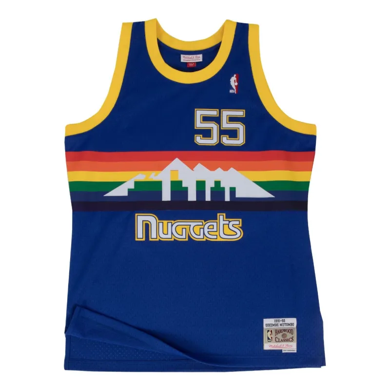 Mitchell & Ness x NBA Denver Nuggets Road 1991-92 Swingman Jersey 'Dikembe Mutombo 55' SMJYGS18159-DNUROYA91DMO sold by KicksCrew