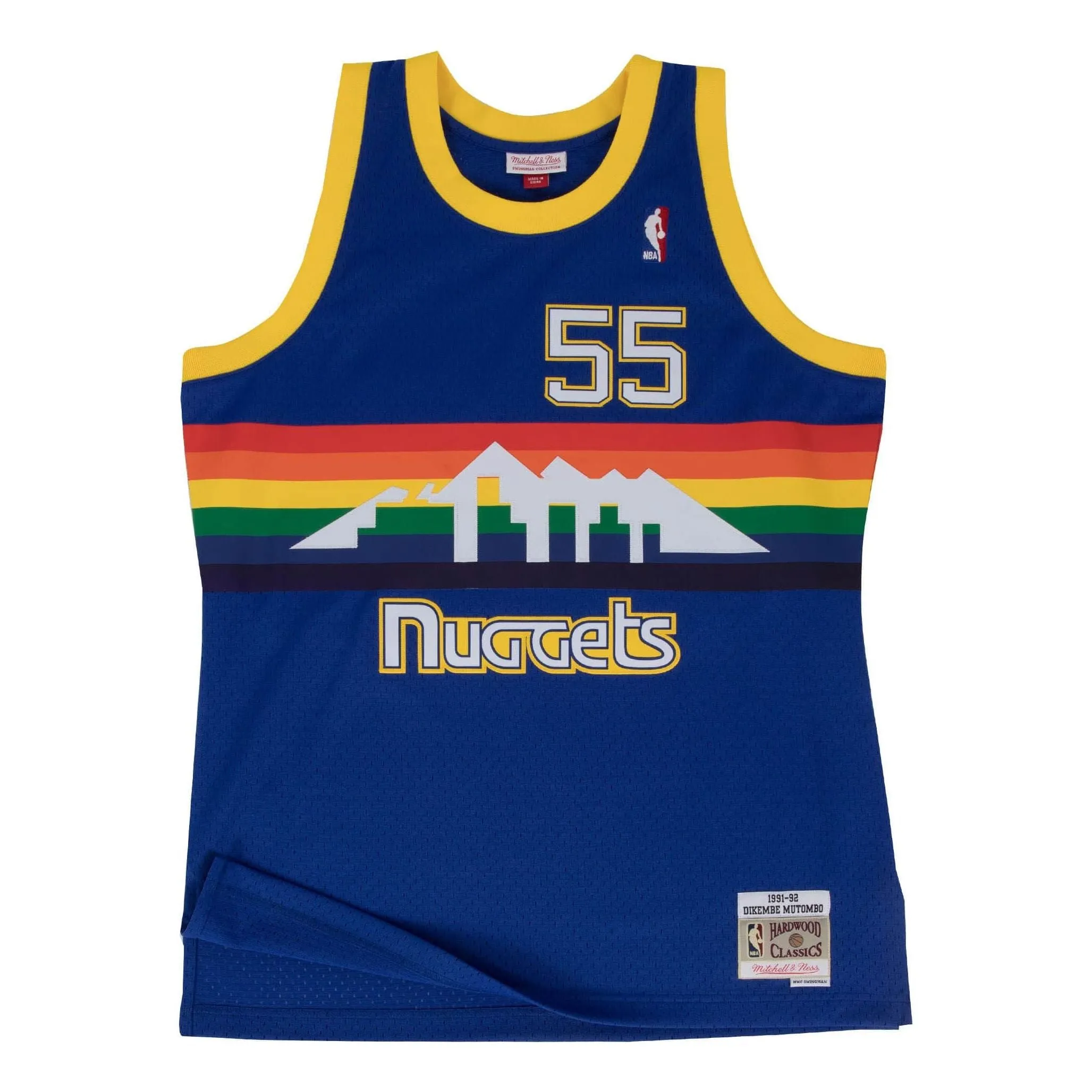 Mitchell & Ness x NBA Denver Nuggets Road 1991-92 Swingman Jersey 'Dikembe Mutombo 55' SMJYGS18159-DNUROYA91DMO sold by KicksCrew