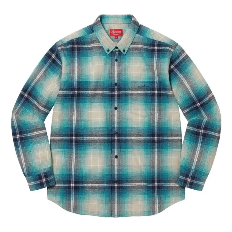 Supreme Shadow Plaid Flannel Shirt 'Teal White Black' SUP-SS23-082 sold by KicksCrew