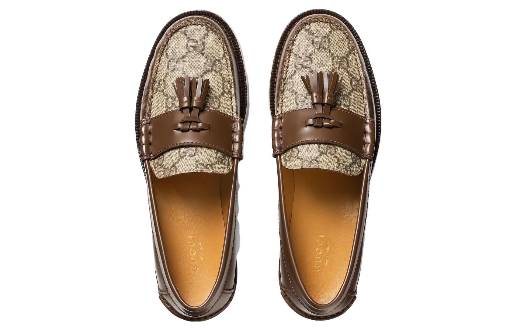 (WMNS) Gucci GG Supreme Canvas Loafers 'Tan Beige' 694866-17X30-2561 sold by KicksCrew product image thumbnail 4