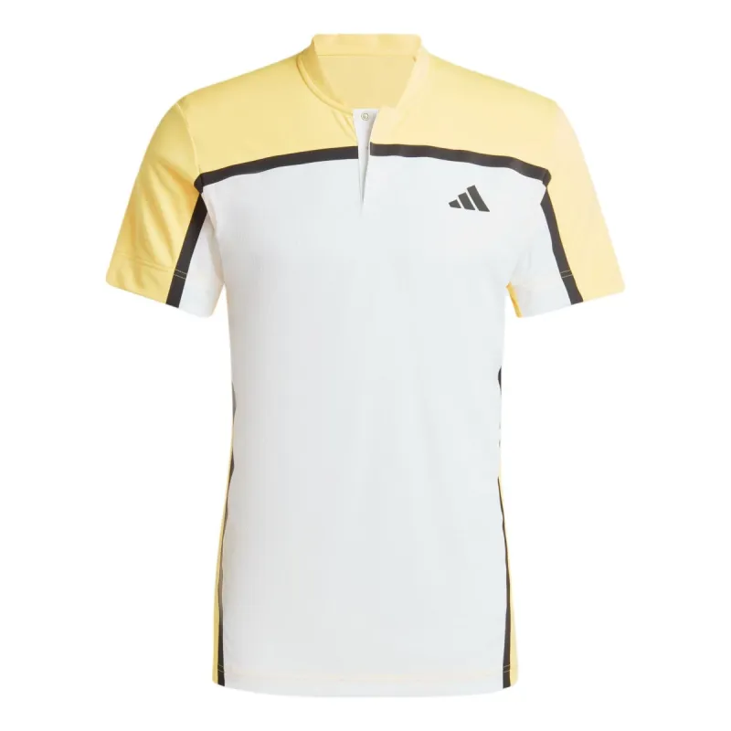 adidas Tennis HEAT.RDY Pro FreeLift Henley Polo Shirt 'White Yellow' IS8969 sold by KicksCrew