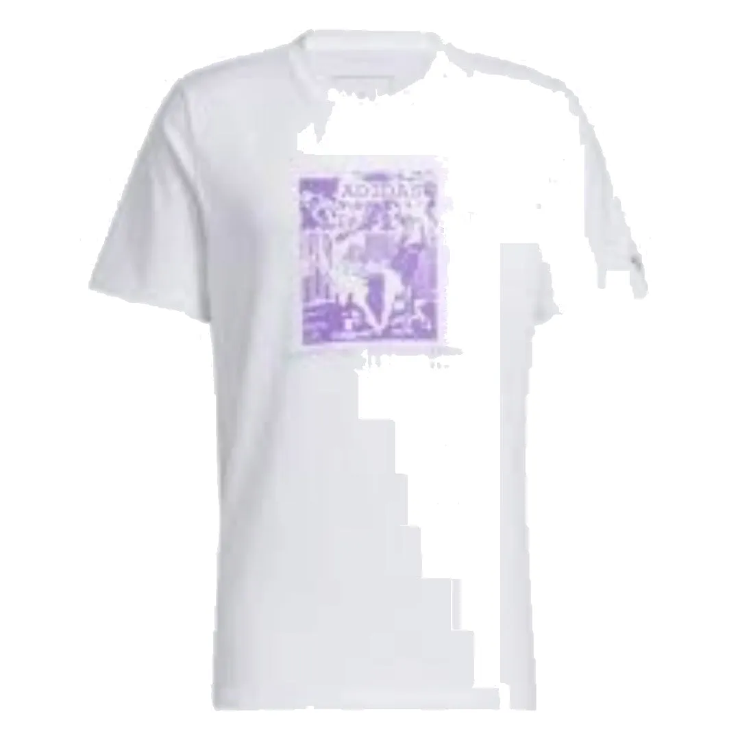 adidas Dill Compassion T-Shirt 'White Purple' HS3040 sold by KicksCrew