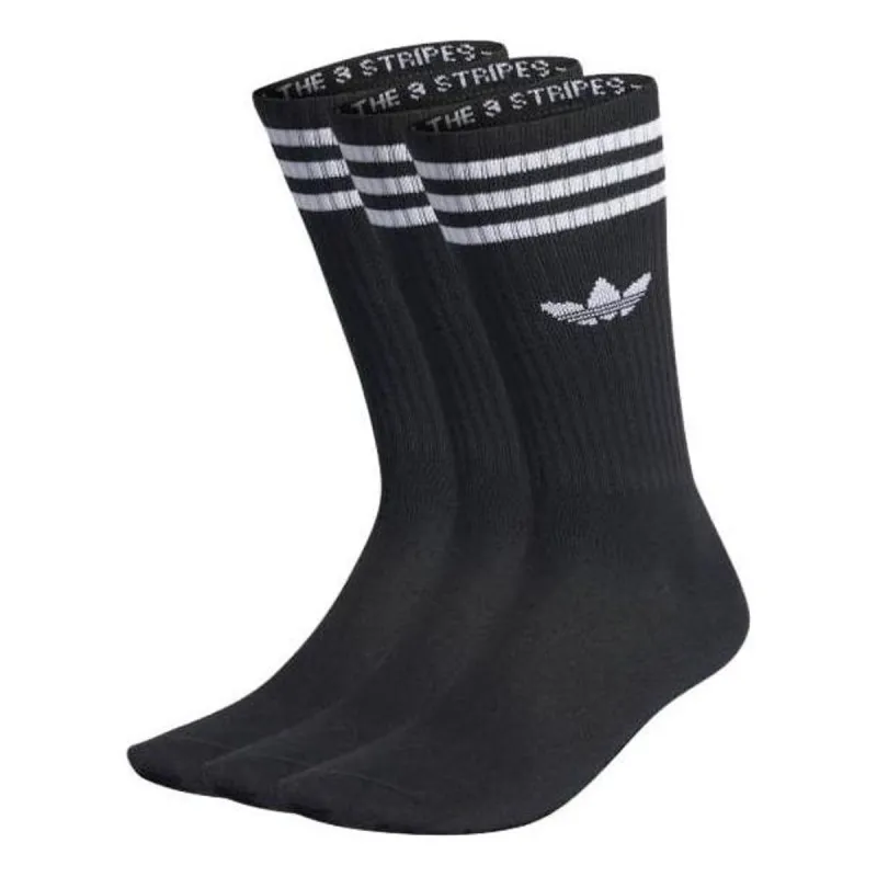 adidas Originals Mid-Cut Socks 3 Pairs 'Black' IL5022 sold by KicksCrew