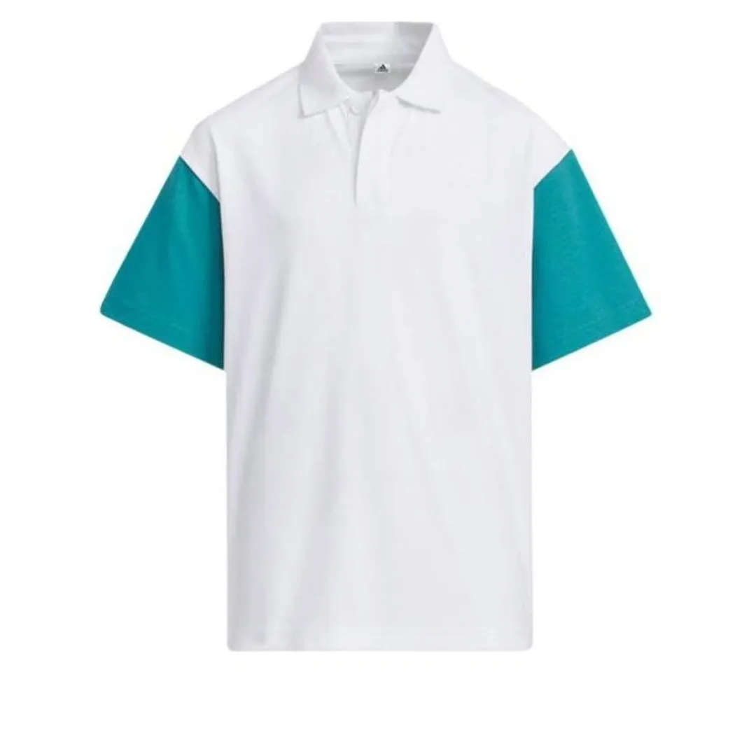 (GS) adidas Sportswear Polo Shirt 'White Teal' IT4029 sold by KicksCrew