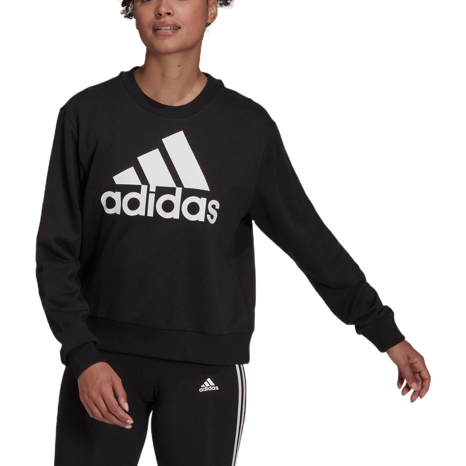 (WMNS) adidas Essentials Logo Loose Sweatshirt 'Black' HD1757 sold by KicksCrew product image thumbnail 2