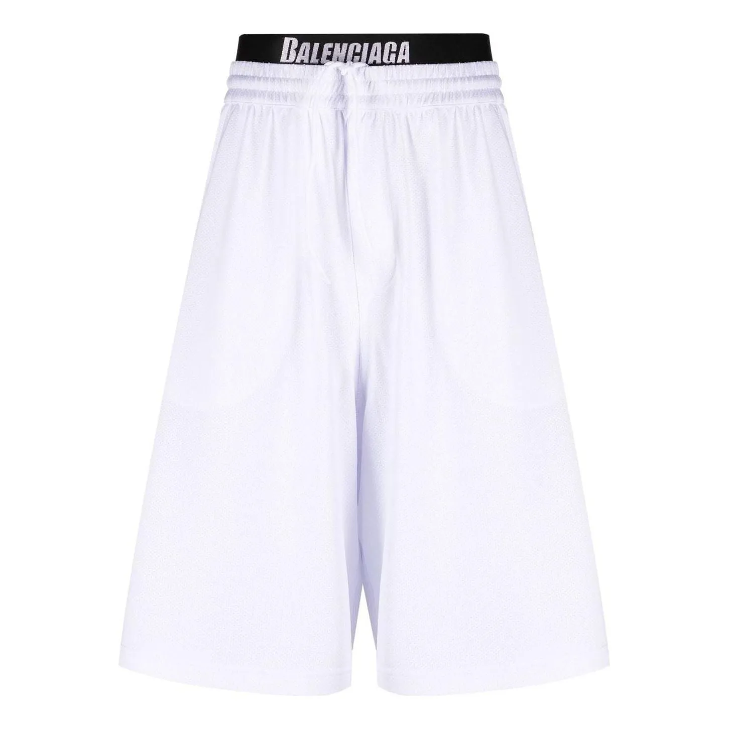 Balenciaga Technical-Mesh Jersey Swim Shorts 'White' 6983174C0B49000 sold by KicksCrew