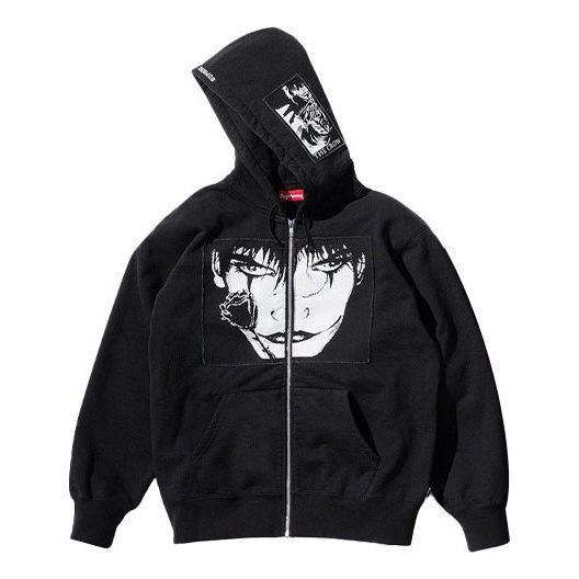 Supreme x The Crow Zip Up Hooded Sweatshirt 'Black White' SUP-FW21-179 sold by KicksCrew