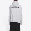 Balenciaga Turn Hoodie Wide Fit 'Heather Grey Black' 674986TLVB41167 sold by KicksCrew