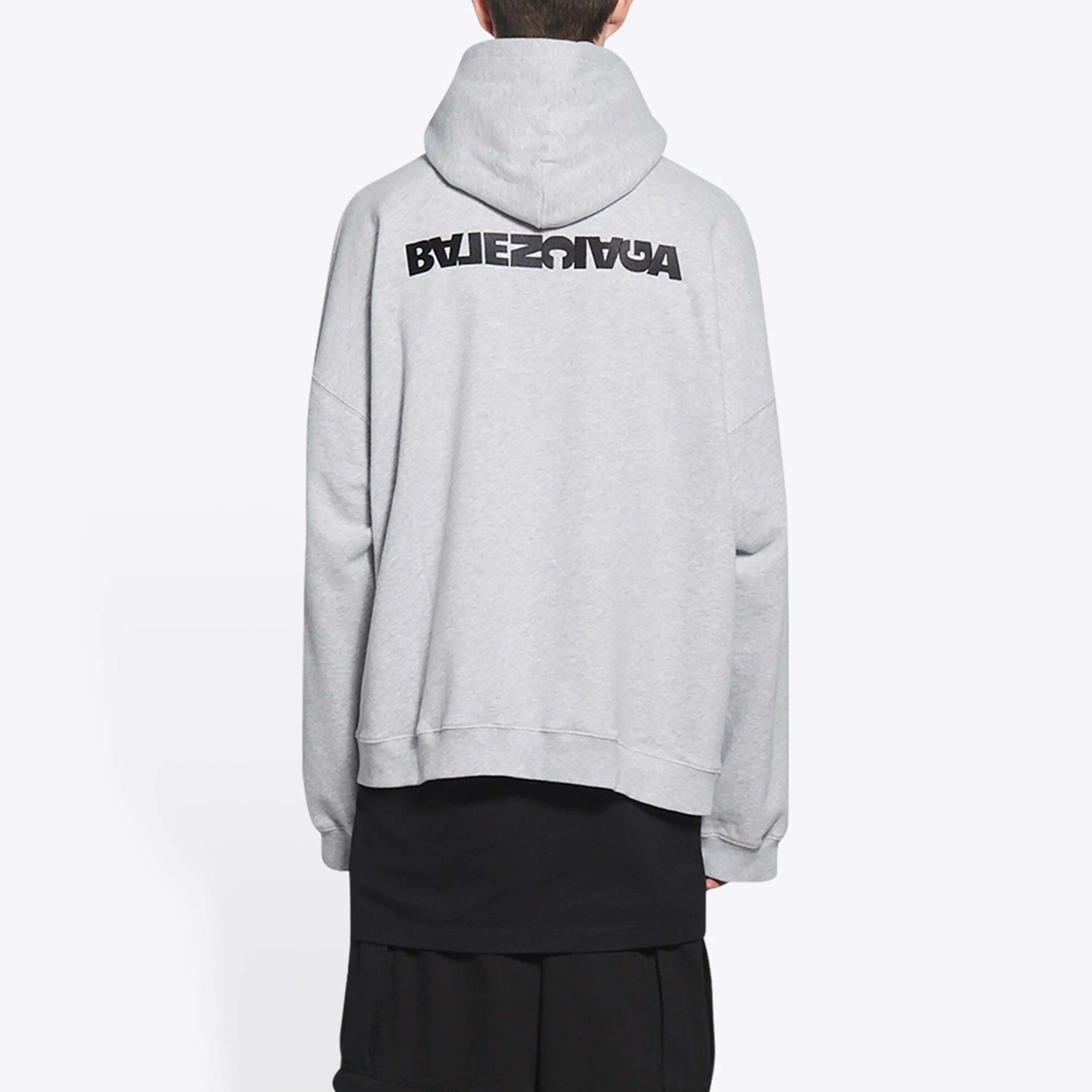 Balenciaga Turn Hoodie Wide Fit 'Heather Grey Black' 674986TLVB41167 sold by KicksCrew product image thumbnail 5