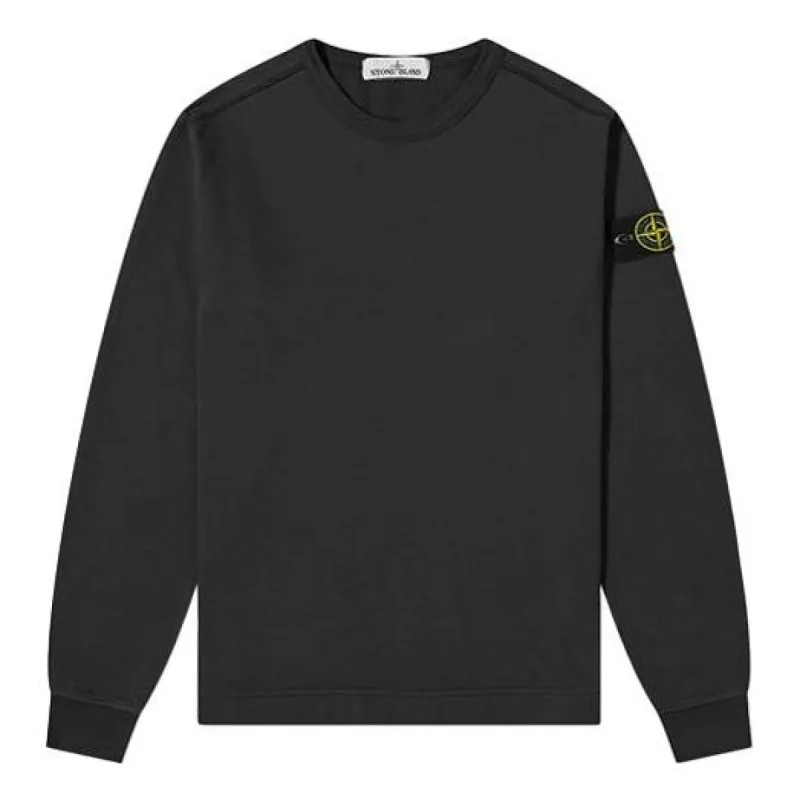 STONE ISLAND Garment Dyed Lightweight Crew Sweatshirt 'Black' 731564450-V0029 sold by KicksCrew