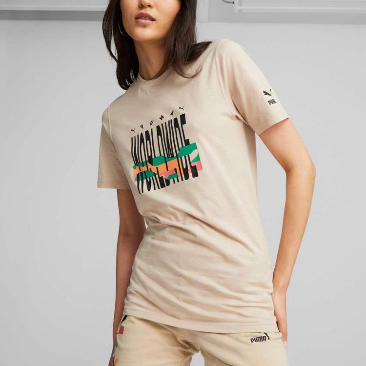 PUMA Worldwide Graphic T-Shirt 'Beige Black' 622572-47 sold by KicksCrew product image thumbnail 3