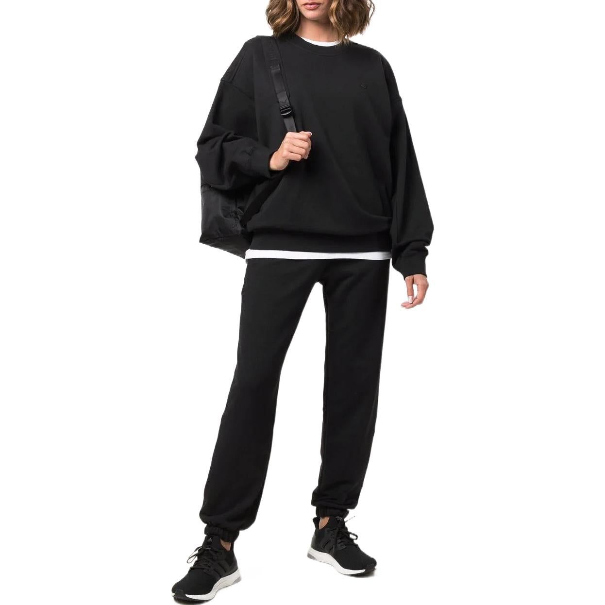 (WMNS) Adidas Adicolor Oversized Sweatshirts 'Black' H11393 sold by KicksCrew product image thumbnail 2