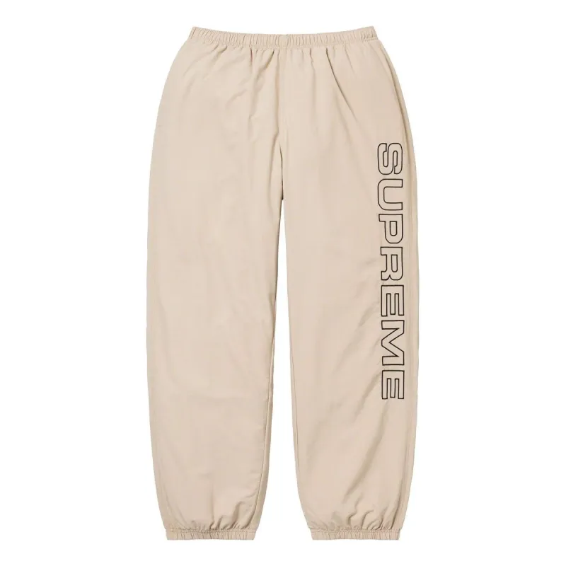 Supreme Spellout Embroidered Track Pants 'Beige Black' SUP-FW23-033 sold by KicksCrew
