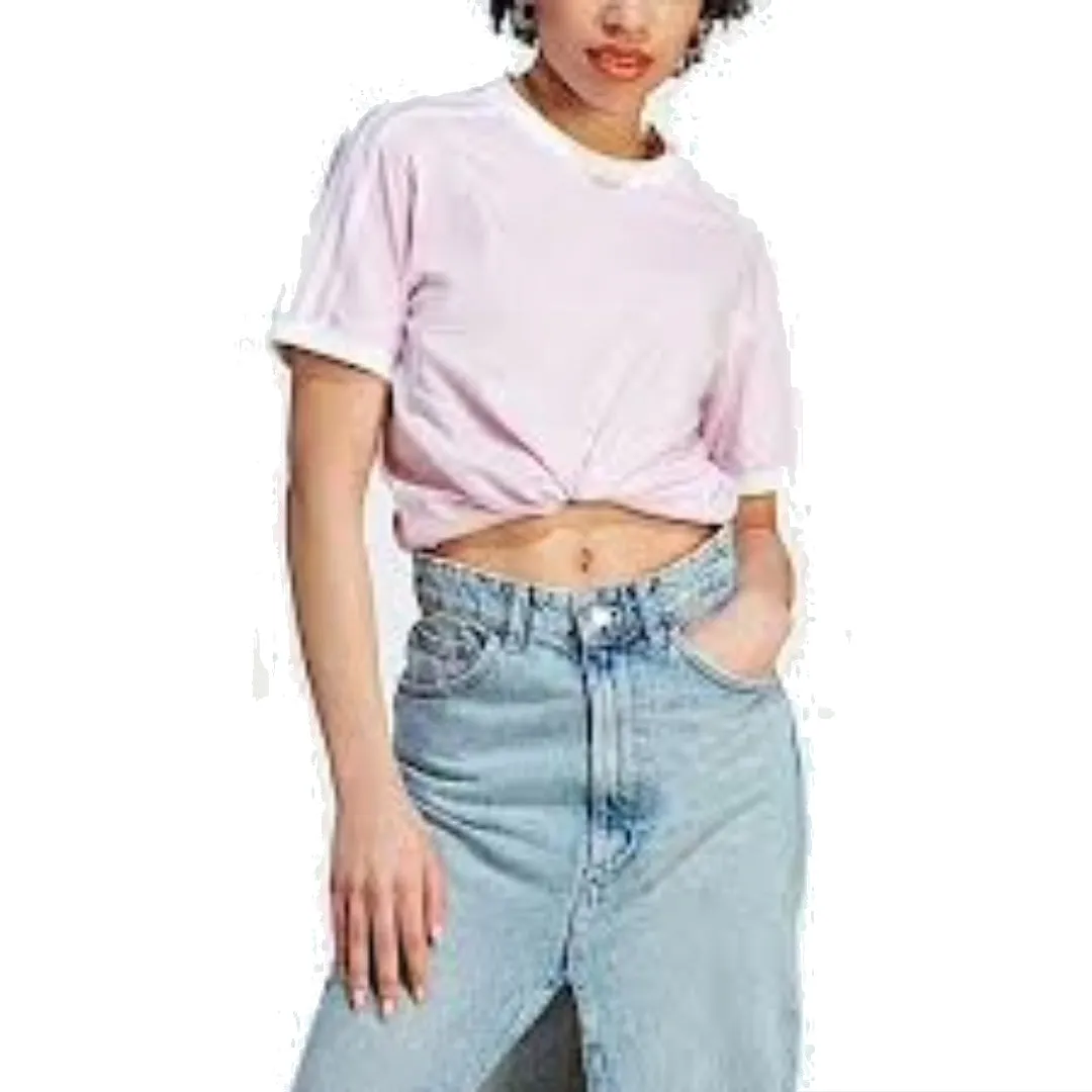 (WMNS) adidas 3-Stripes T-Shirt 'Pink White' IK4048 sold by KicksCrew product image thumbnail 3