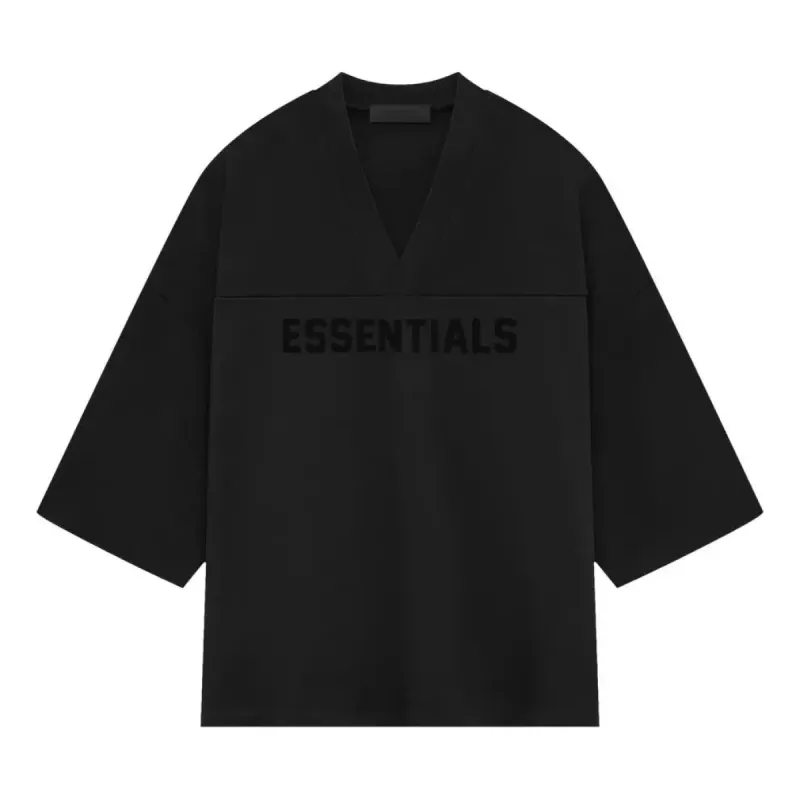 Fear of God Essentials Heavy Jersey Football T-shirt 'Jet Black' 125SP244104F sold by KicksCrew