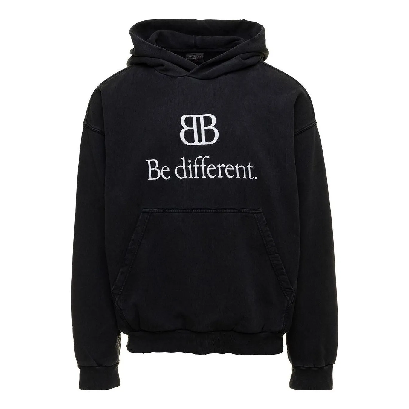 Balenciaga BB Be Different Popover Hoodie 'Black White' 720426TNVV11070 sold by KicksCrew