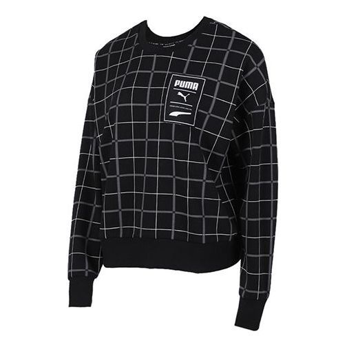 (WMNS) Puma Rechack Pack Crew Sweatshirt 'Black White' 597892-51 sold by KicksCrew