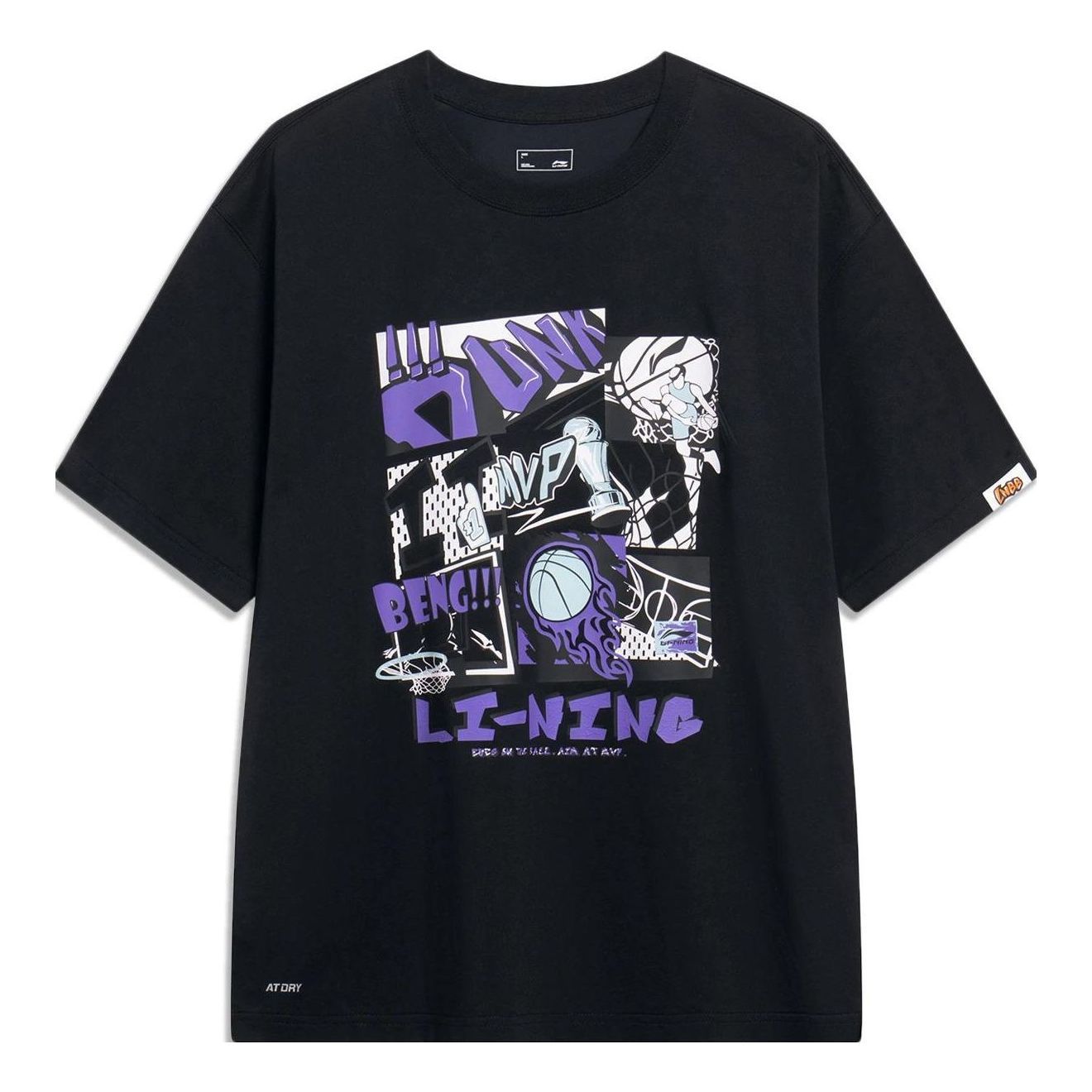 Li-Ning Basketball Graphic T-shirt 'Black' AHST571-3 sold by KicksCrew