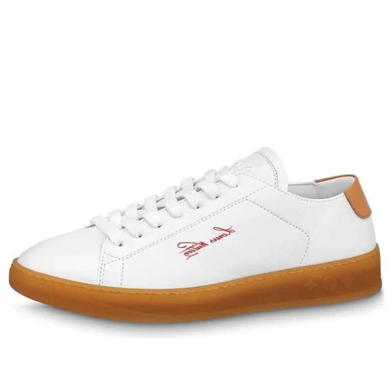 LOUIS VUITTON LV Resort Sneakers 'White Orange' 1ABM8G sold by KicksCrew