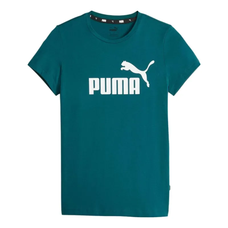 (WMNS) Puma Essentials Logo Tee 'Green Teal' 586775-43 sold by KicksCrew